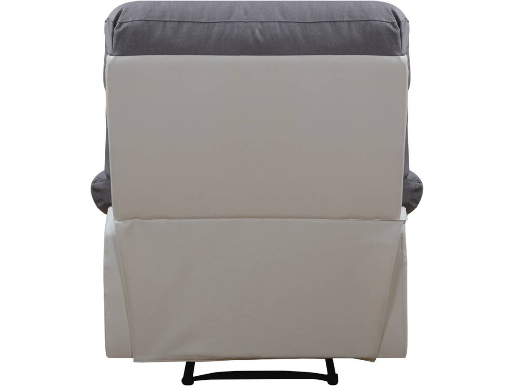 Fauteuil relax "Lincoln" - 90 x 89 x 103 cm - Blanc/Gris clair