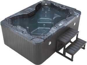 Spa LED "Haïti" 4 places - Enceintes bluetooth intégrées - Gris