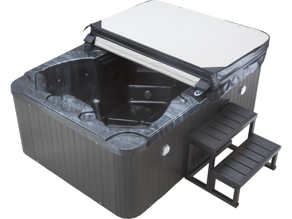 Spa LED "Haïti" 4 places - Enceintes bluetooth intégrées - Gris