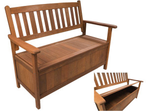 Banc de jardin 2 places avec coffre "Manille" - Mapel en Bois - Marron