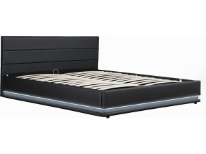 Lit LED avec coffre "Anastasia" - 140 x 190 cm - Noir