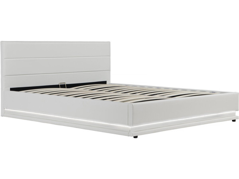 Lit LED avec coffre "Anastasia" - 140 x 190 cm - Blanc