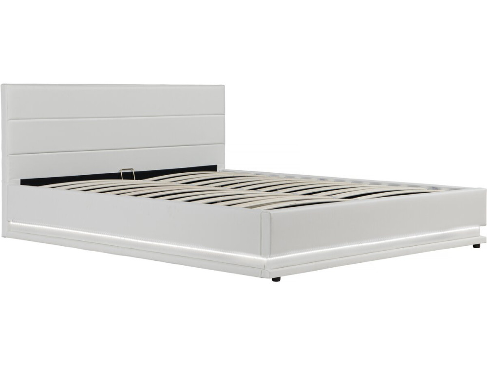 Lit LED avec coffre "Anastasia" - 140 x 190 cm - Blanc
