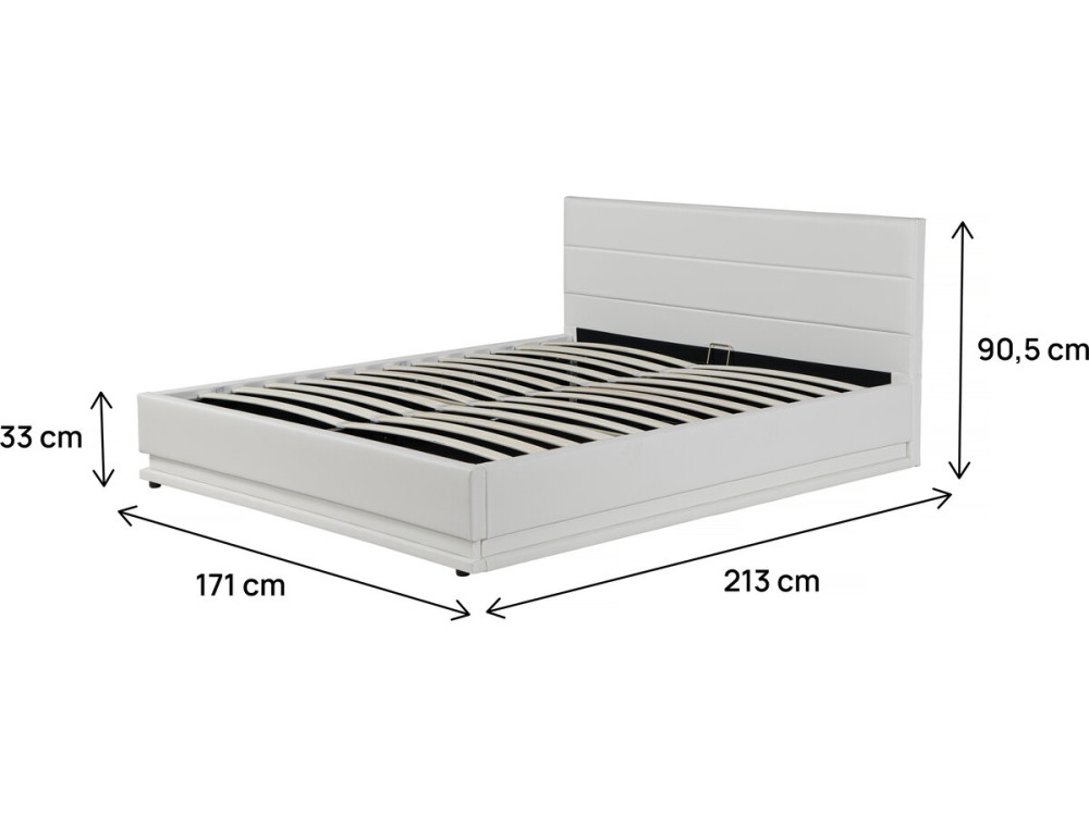 Lit LED avec coffre "Anastasia" - 160 x 200 cm - Blanc