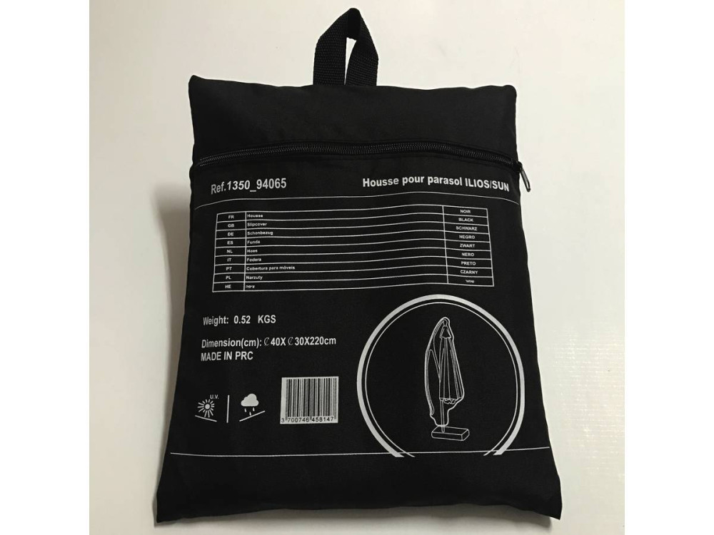 Housse de protection pour parasol - 40 x 220 cm - Noir