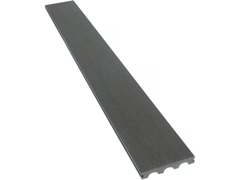 Lot de 3 lames de terrasse composite pleines - Long: 2,4m - 1m2- Gris foncé
