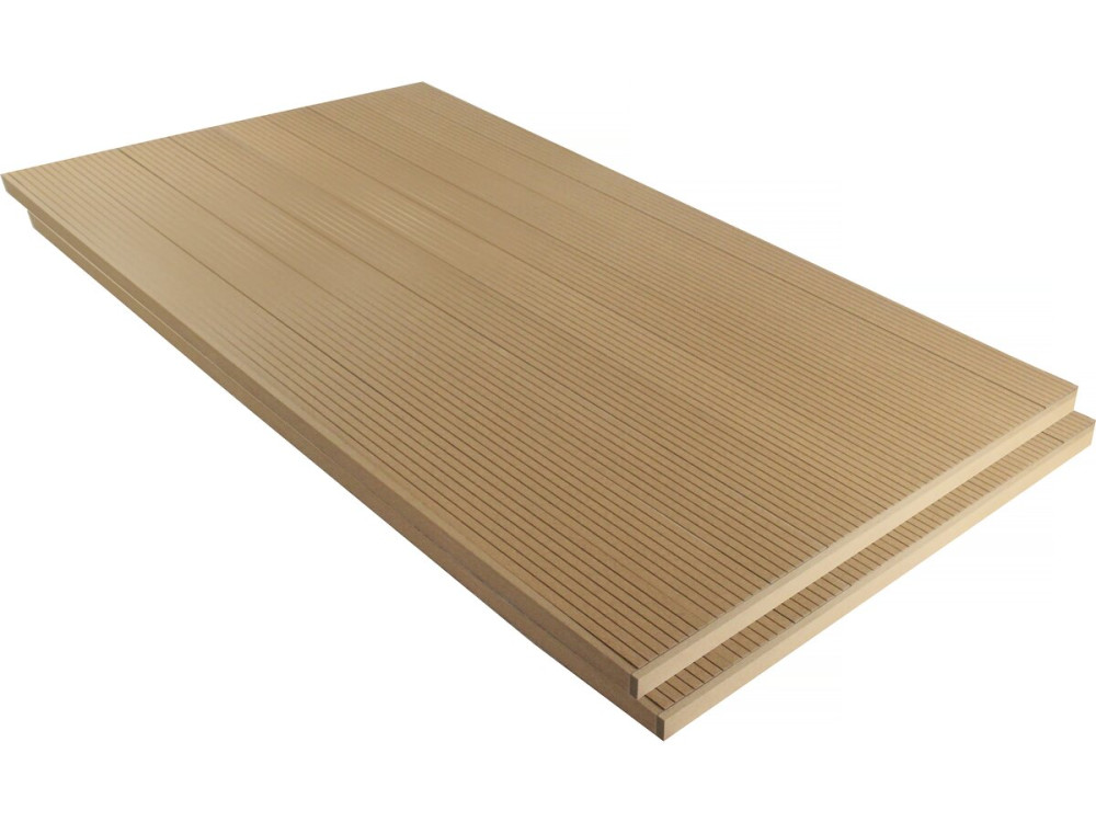 Lot de 3 lames de terrasse composite alvéolaires - Long: 2,4m - surface 1m² - Terracotta