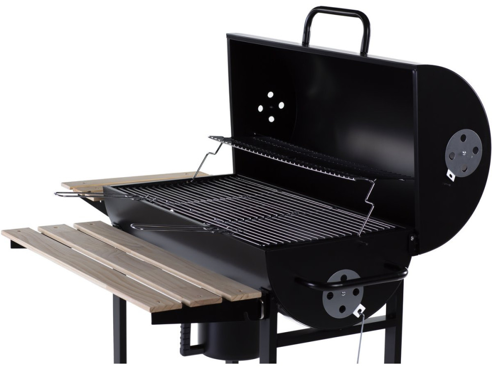 Barbecue XXL charbon de bois "King" - 95 x 63 x 105 cm - Noir