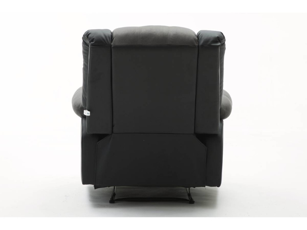 Fauteuil relax "Buckingham" - 85 x 93 x 100 cm - Noir / Gris foncé