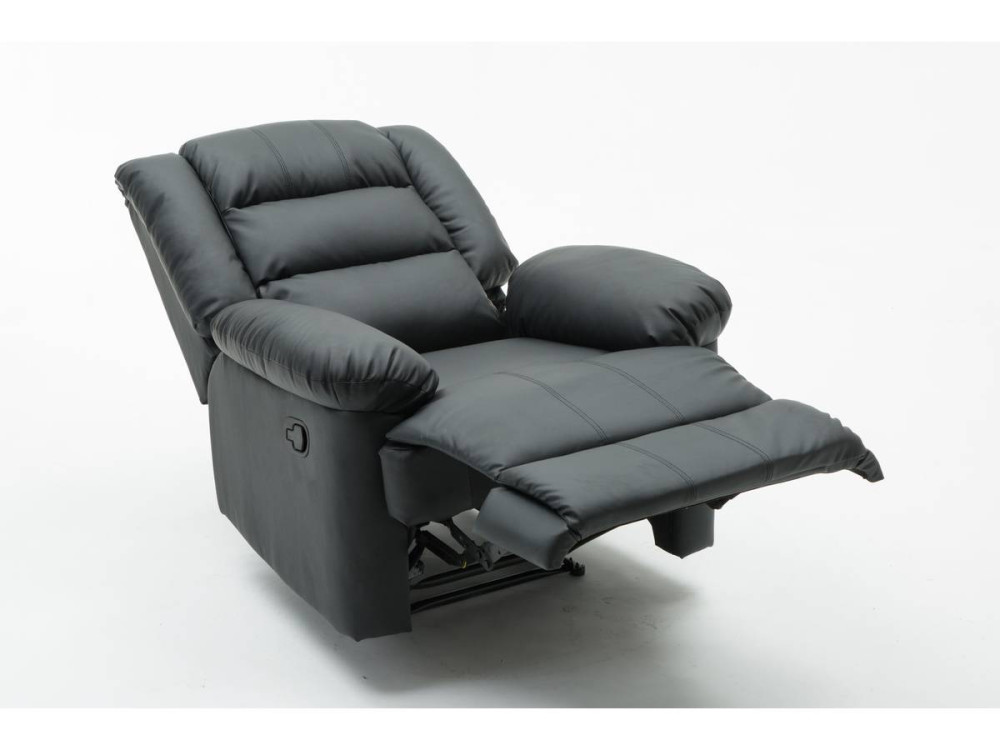 Fauteuil relax "Buckingham" - 85 x 93 x 100 cm - Noir