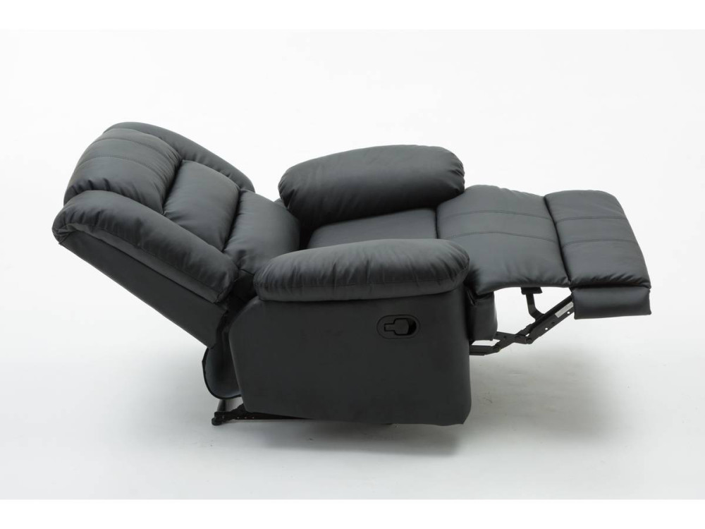 Fauteuil relax "Buckingham" - 85 x 93 x 100 cm - Noir
