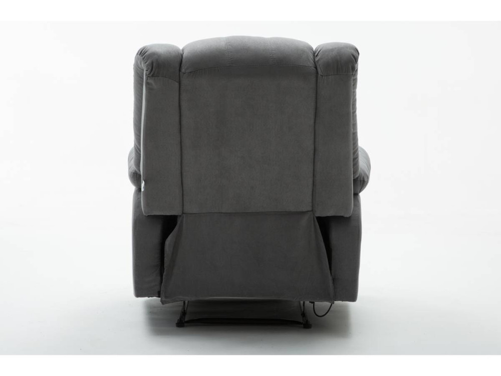 Fauteuil relax "Buckingham" - 85 x 93 x 100 cm - Gris clair