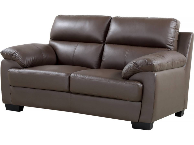 Canapé cuir et PVC "Cardiff"-  163 x 92 x 93 cm - Chocolat