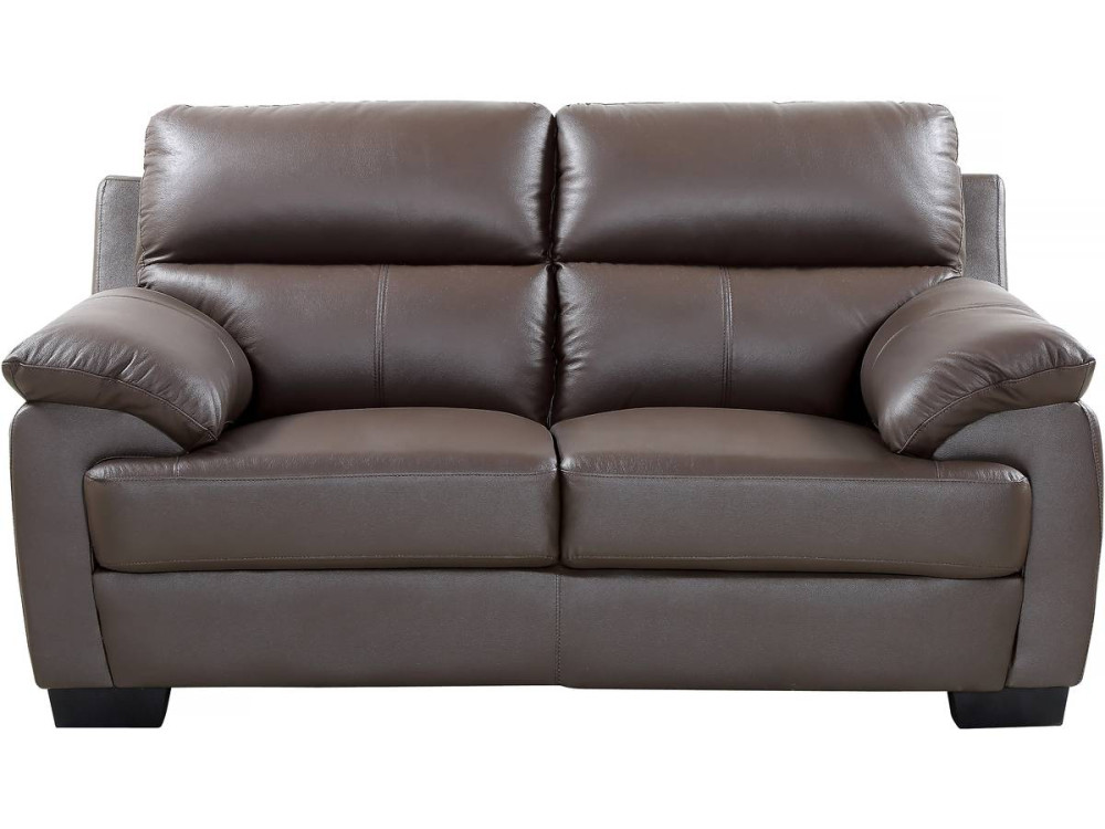 Canapé cuir et PVC "Cardiff"-  163 x 92 x 93 cm - Chocolat