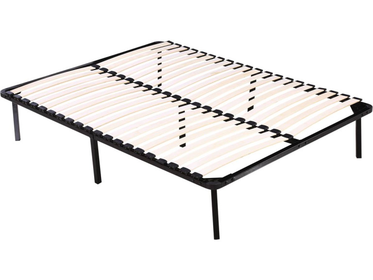 Cadre à lattes + pieds pour matelas de 140 x 190 cm - 20 lattes