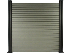 Kit Clôture 8 x 1.6m composite - Kit de fixation offert - Gris