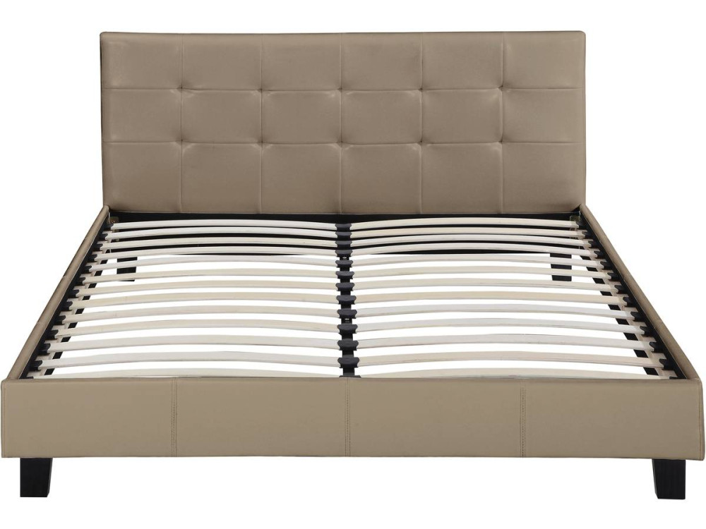 Lit double en pvc "Julia" - 160 x 200 - Taupe
