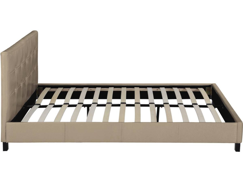 Lit double en pvc "Julia" - 160 x 200 - Taupe