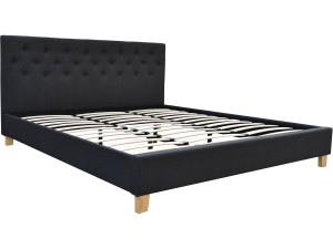 Lit "Emmy" - 180 x 200 cm - Gris foncé