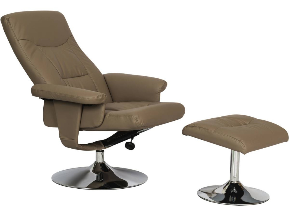 Fauteuil relax + repose-pieds "Louis" - 1 place - Beige