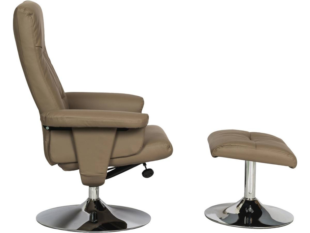 Fauteuil relax + repose-pieds "Louis" - 1 place - Beige