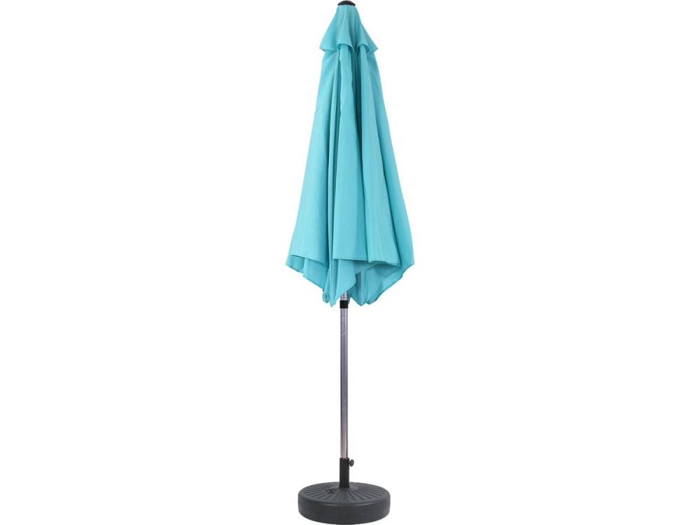 Parasol jardin droit Alu "Sol" - Rond - Ø 3m - Bleu - Avec pied à lester