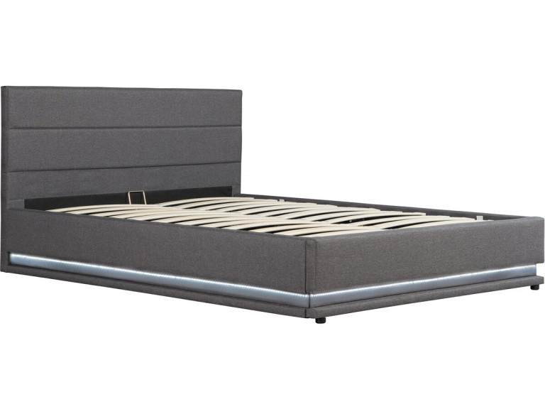Lit LED avec coffre "Anastasia" - 140 x 190 - Gris foncé