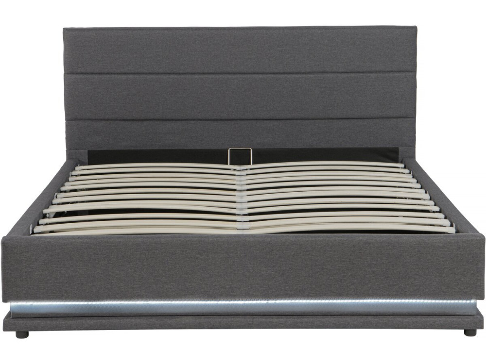 Lit LED avec coffre "Anastasia" - 140 x 190 - Gris foncé