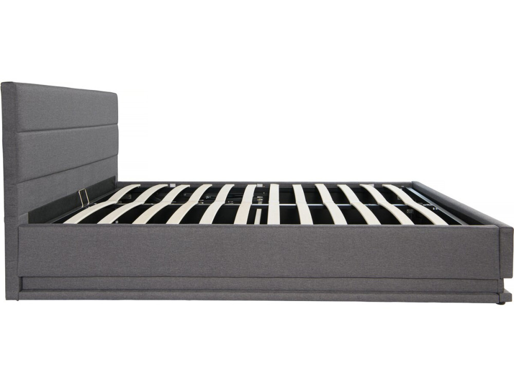 Lit LED avec coffre "Anastasia" - 140 x 190 - Gris foncé