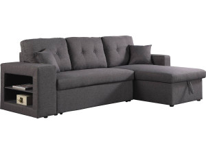 Canapé d'angle convertible/réversible "Axel" - 3 places - Gris