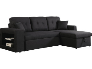 Canapé d'angle convertible/réversible "Axel" - 3 places - Noir