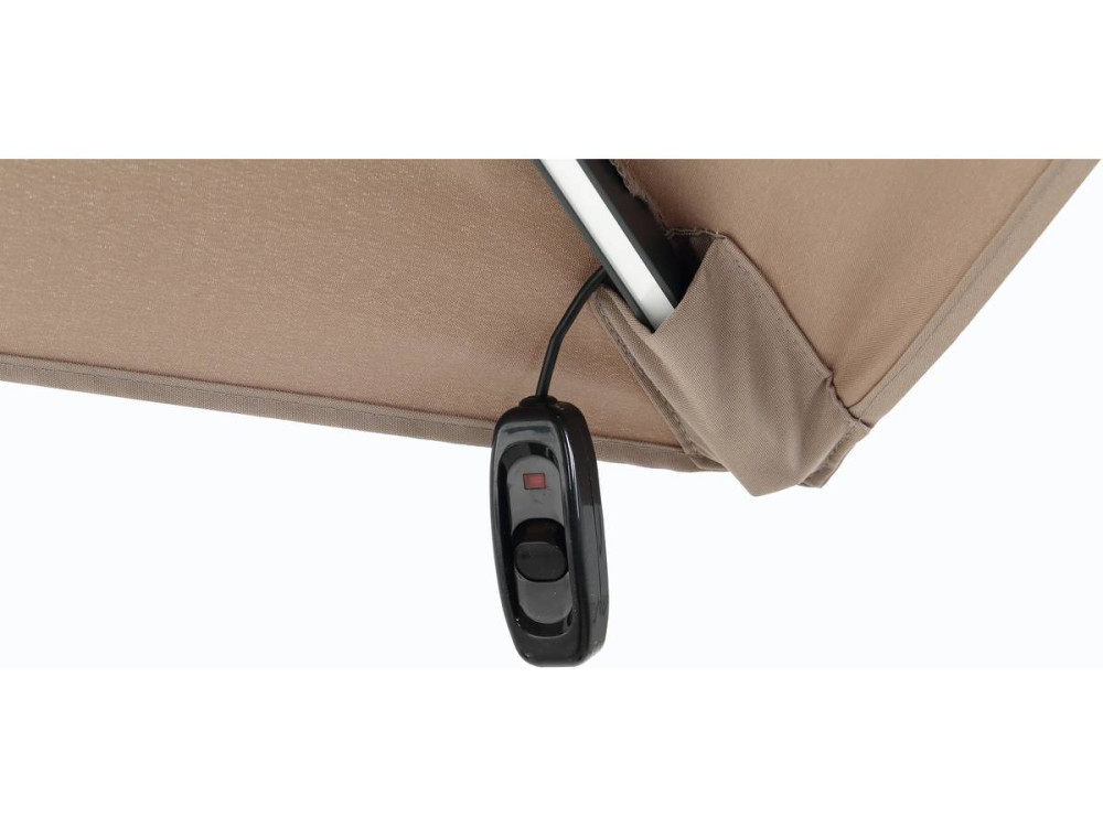 Parasol jardin déporté LED "Sun 4 Luxe" -  3 x 4 m - Taupe