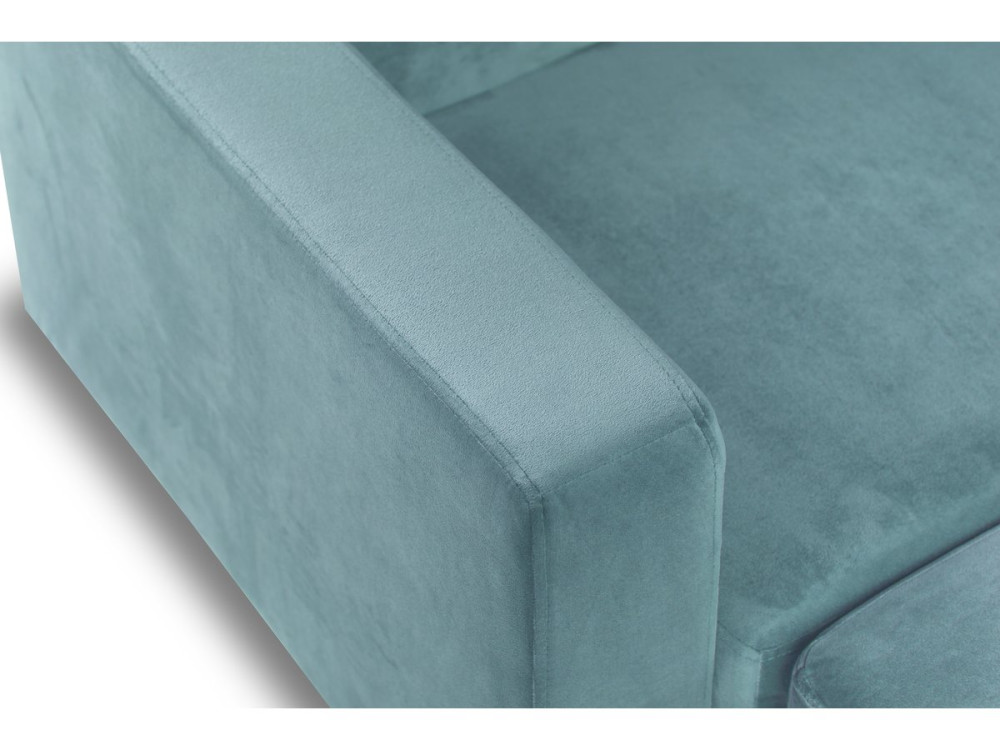 Canapé d'angle réversible en velours "Gabby" - 3 places - Bleu Canard