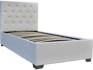 Lit simple avec coffre "Tino" - 90 × 190 cm - Blanc