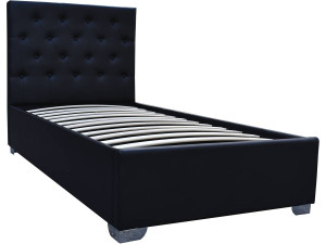 Lit simple avec coffre "Tino" - 90 × 190 cm - Noir