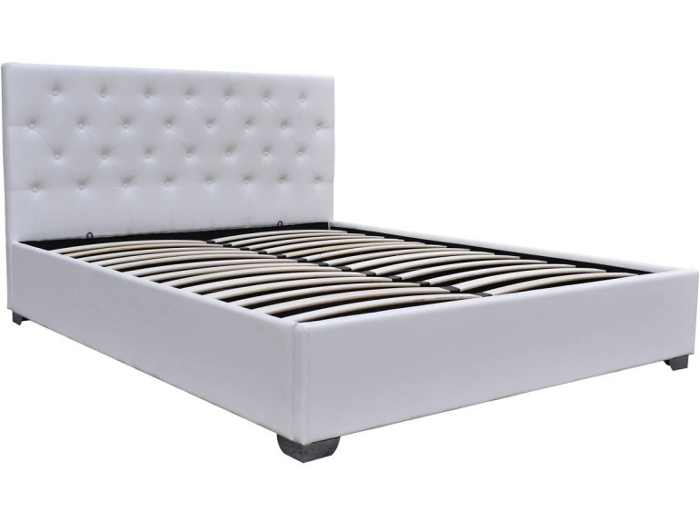 Lit double avec coffre "Tino" - 140 × 190 cm - Blanc