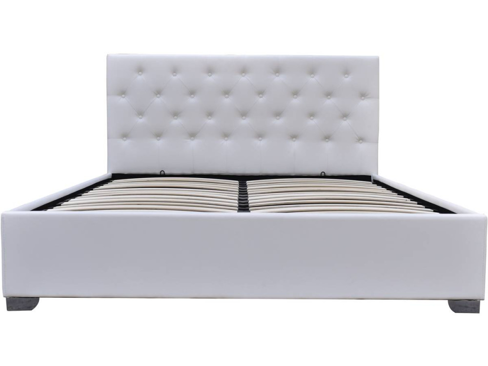 Lit double avec coffre "Tino" - 140 × 190 cm - Blanc