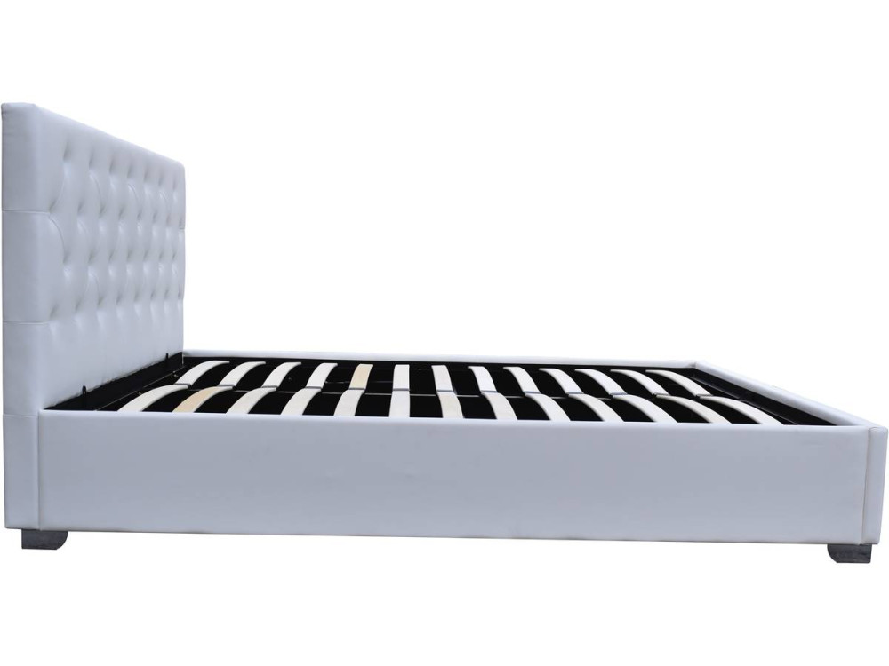 Lit double avec coffre "Tino" - 140 × 190 cm - Blanc