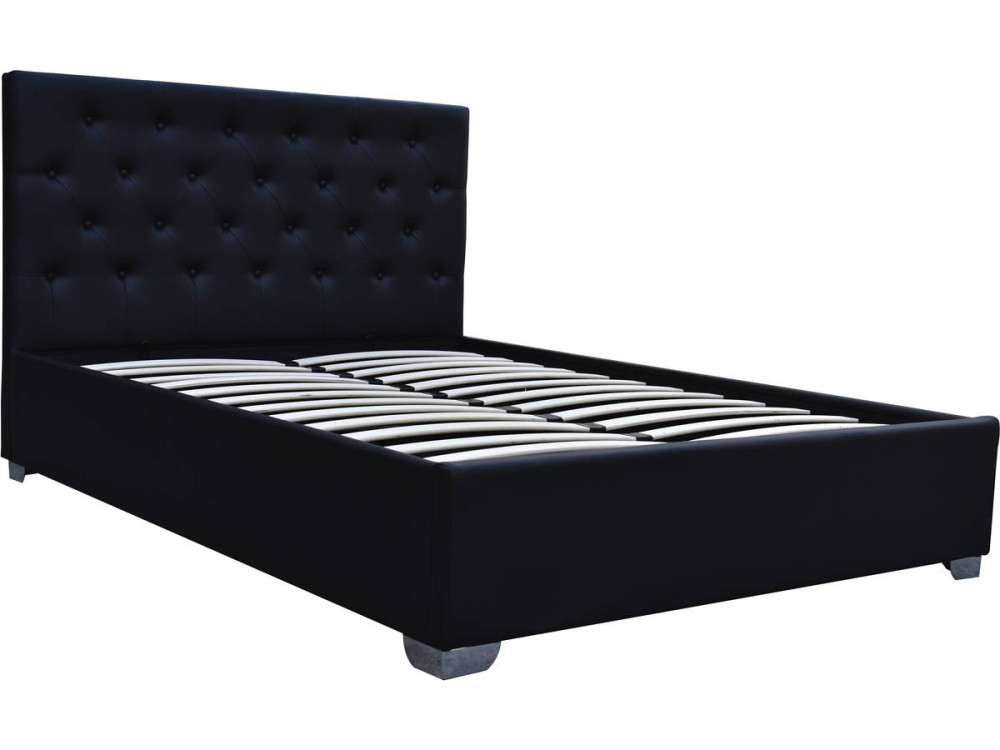 Lit double avec coffre "Tino" - 140 × 190 cm - Noir