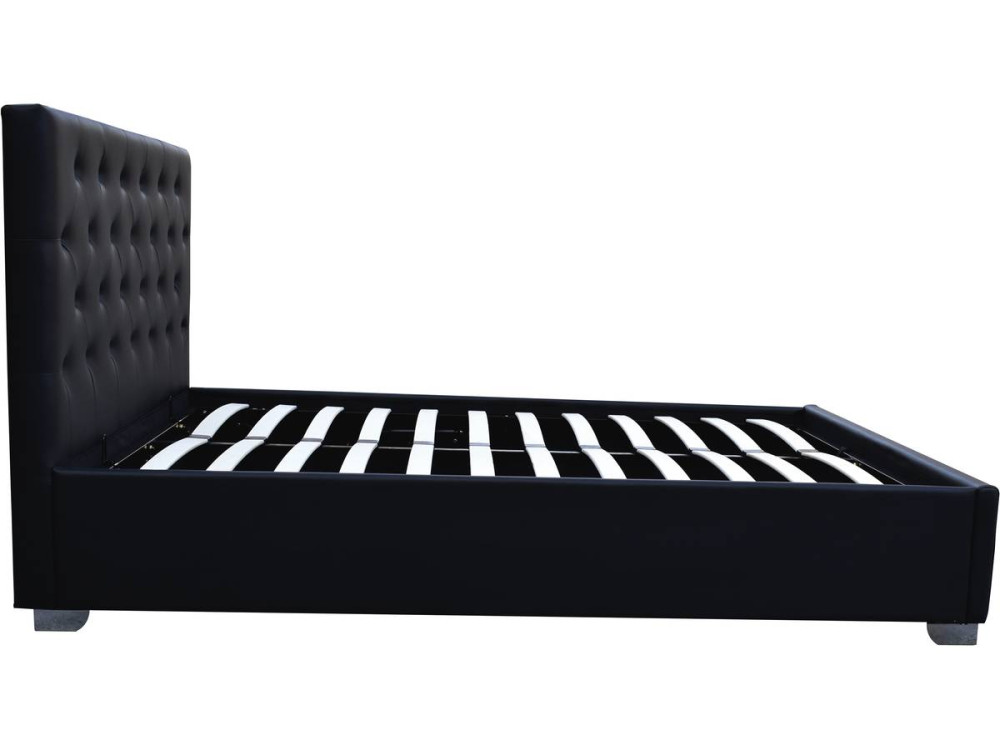 Lit double avec coffre "Tino" - 160 × 200 cm - Noir