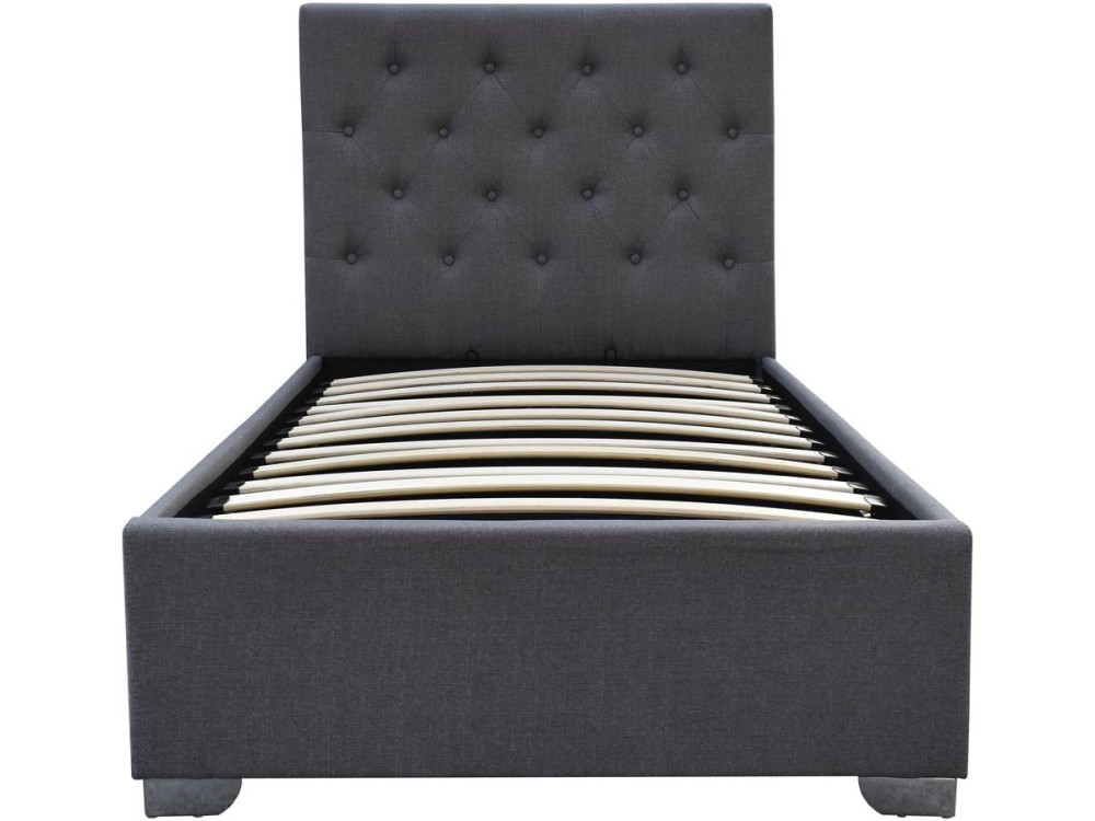 Lit simple avec coffre "Tino" - 90 × 190 cm - Gris