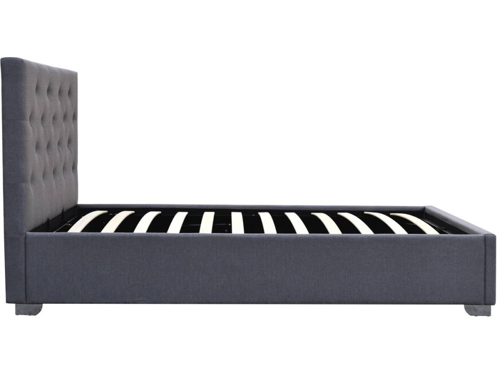 Lit simple avec coffre "Tino" - 90 × 190 cm - Gris