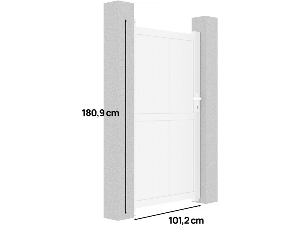 Portillon aluminium "Lola" - 101.2 x 180.9 cm - Blanc