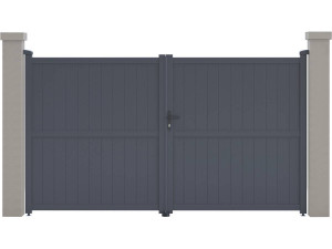 Portail aluminium "Maurice" - 299.5 x 155.9 cm - Gris