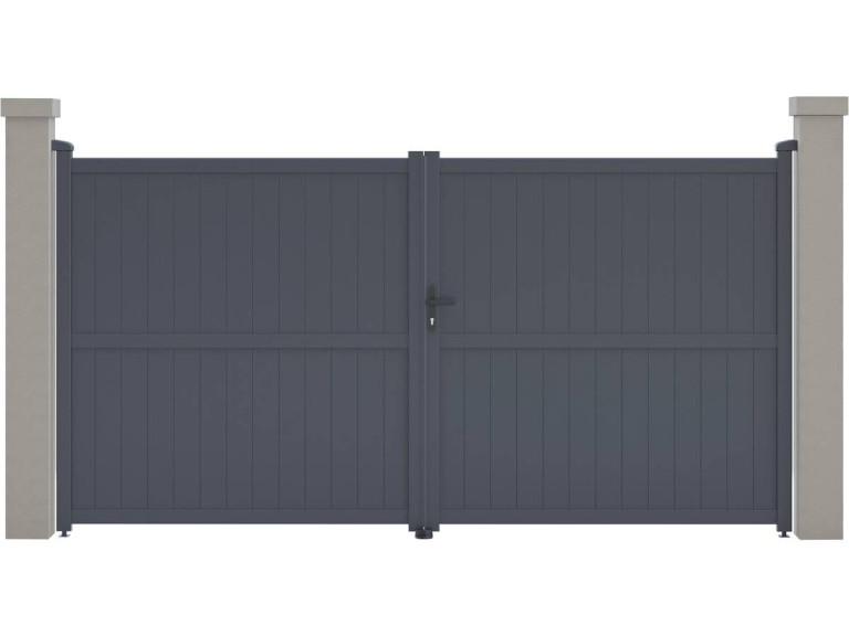 Portail aluminium "Maurice" - 349.5 x 180.9 cm - Gris