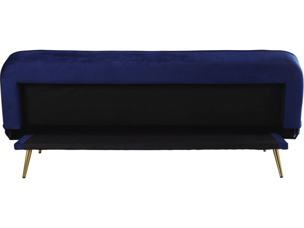 Canapé Clic Clac en velours "James" - 180 x  83 x 75 cm - 3 places - Bleu foncé