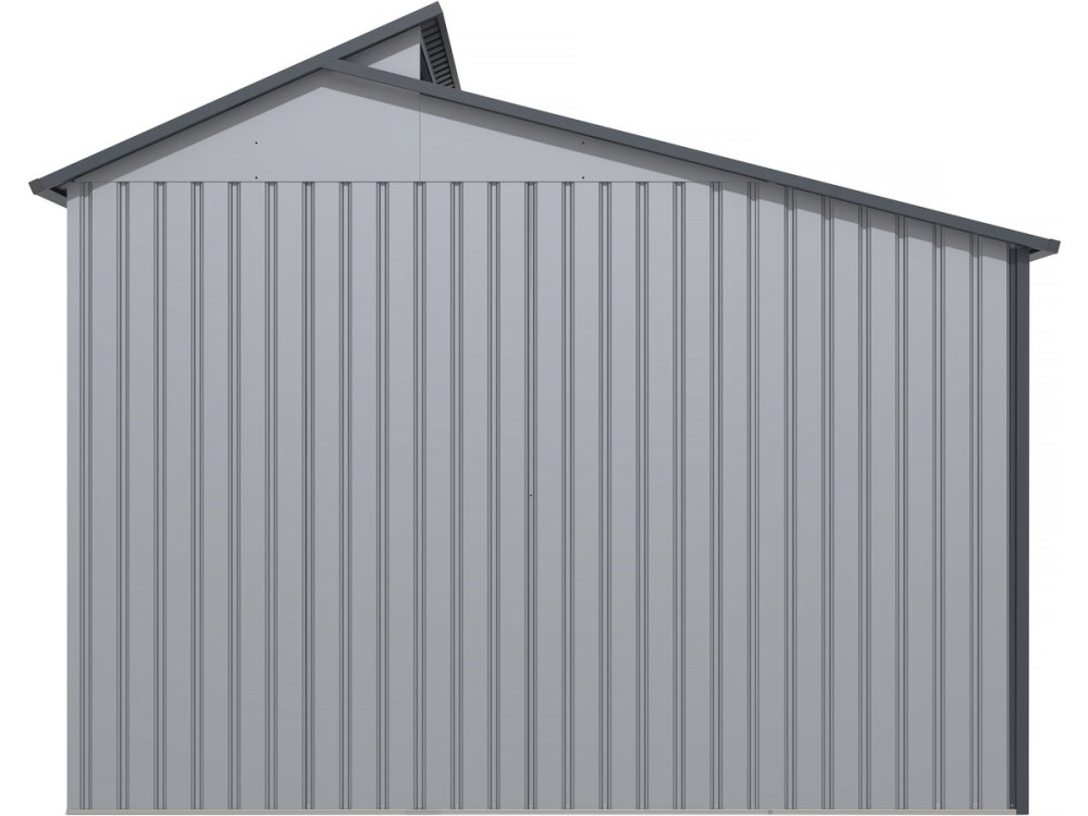 Abri de jardin métal avec pergola "Madras" - 5.64 m² - 193 x 292 x 229 cm - Gris