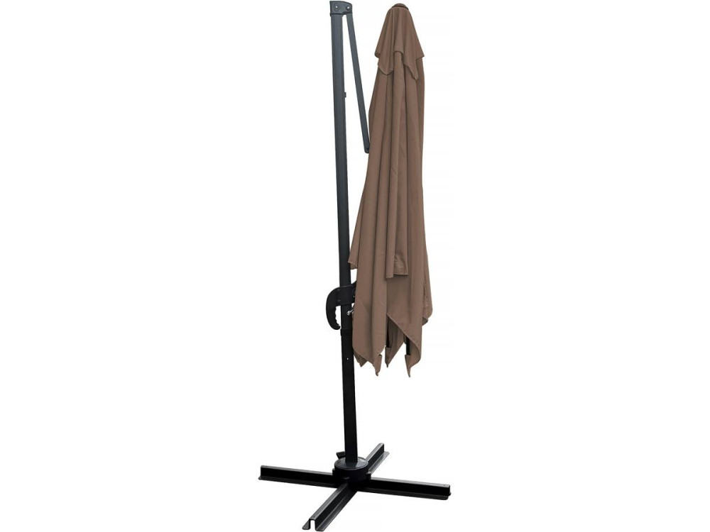 Parasol jardin déporté "Soleil" - Carré - 2.5 x 2.5 m - Taupe