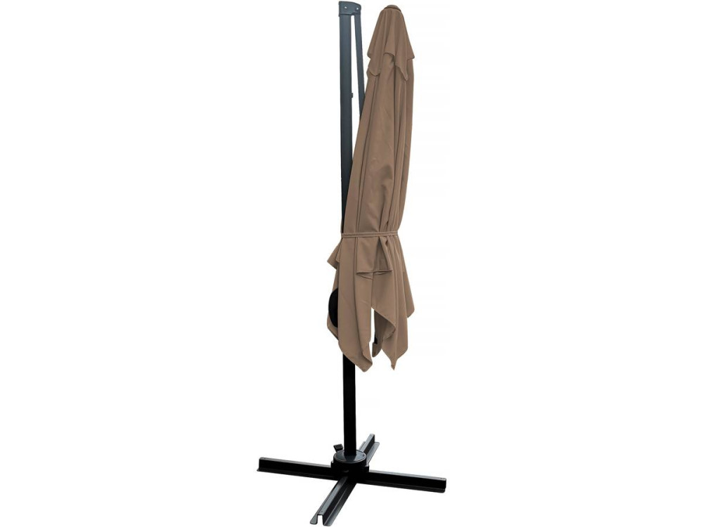 Parasol jardin déporté "Soleil" - Carré - 2.5 x 2.5 m - Taupe