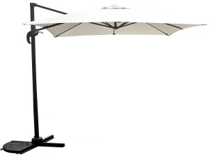 Parasol jardin déporté "Soleil" - Carré - 2.5 x 2.5 m - Ecru